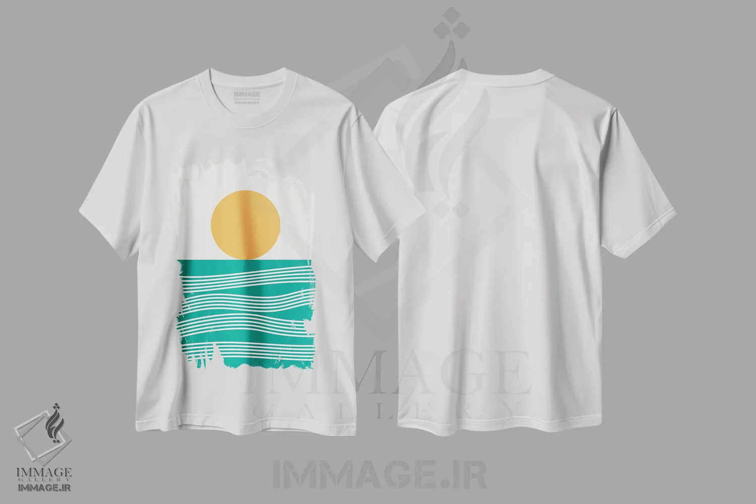 تیشرت سفید طرح دار منظره انتزاعی XVIB، آبستره اثر استودیوی هنر قدیم | فروشگاه ایماژ