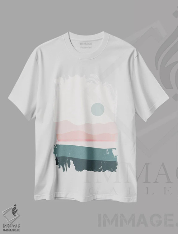 تیشرت سفید طرح دار منظره انتزاعی III، آبستره اثر استودیوی هنر قدیم | immage.ir