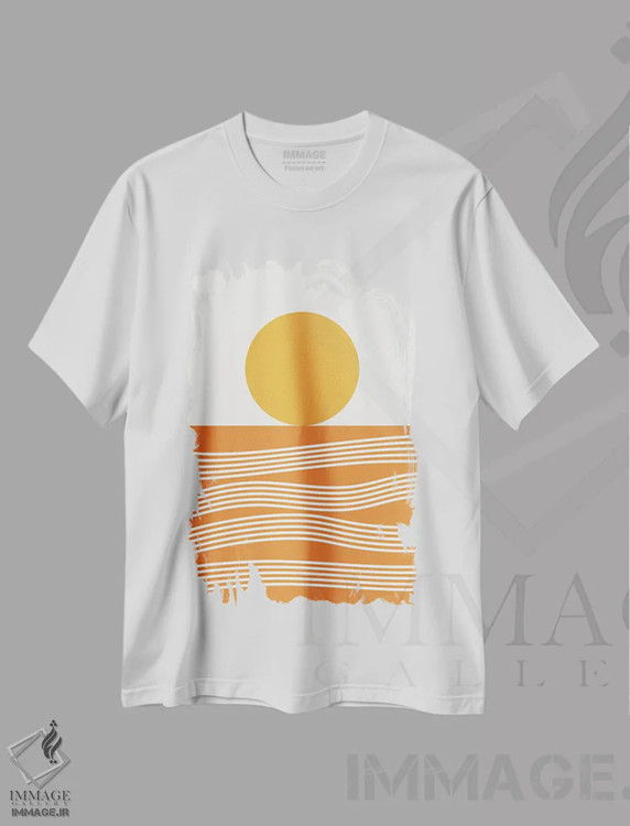 تیشرت سفید طرح دار منظره انتزاعی XVIC، آبستره اثر استودیوی هنر قدیم | فروشگاه ایماژ