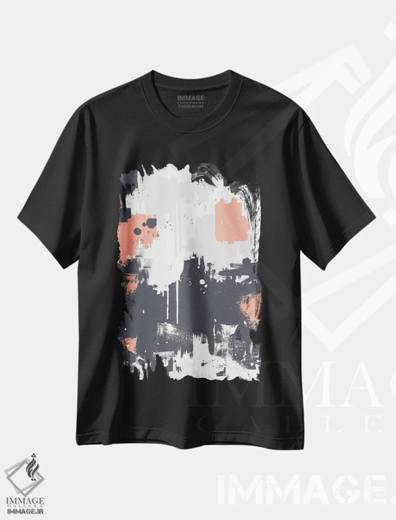 تیشرت مشکی طرح دار الگوی نقاشی انتزاعی I اثر استودیوی هنر قدیم | فروشگاه ایماژ