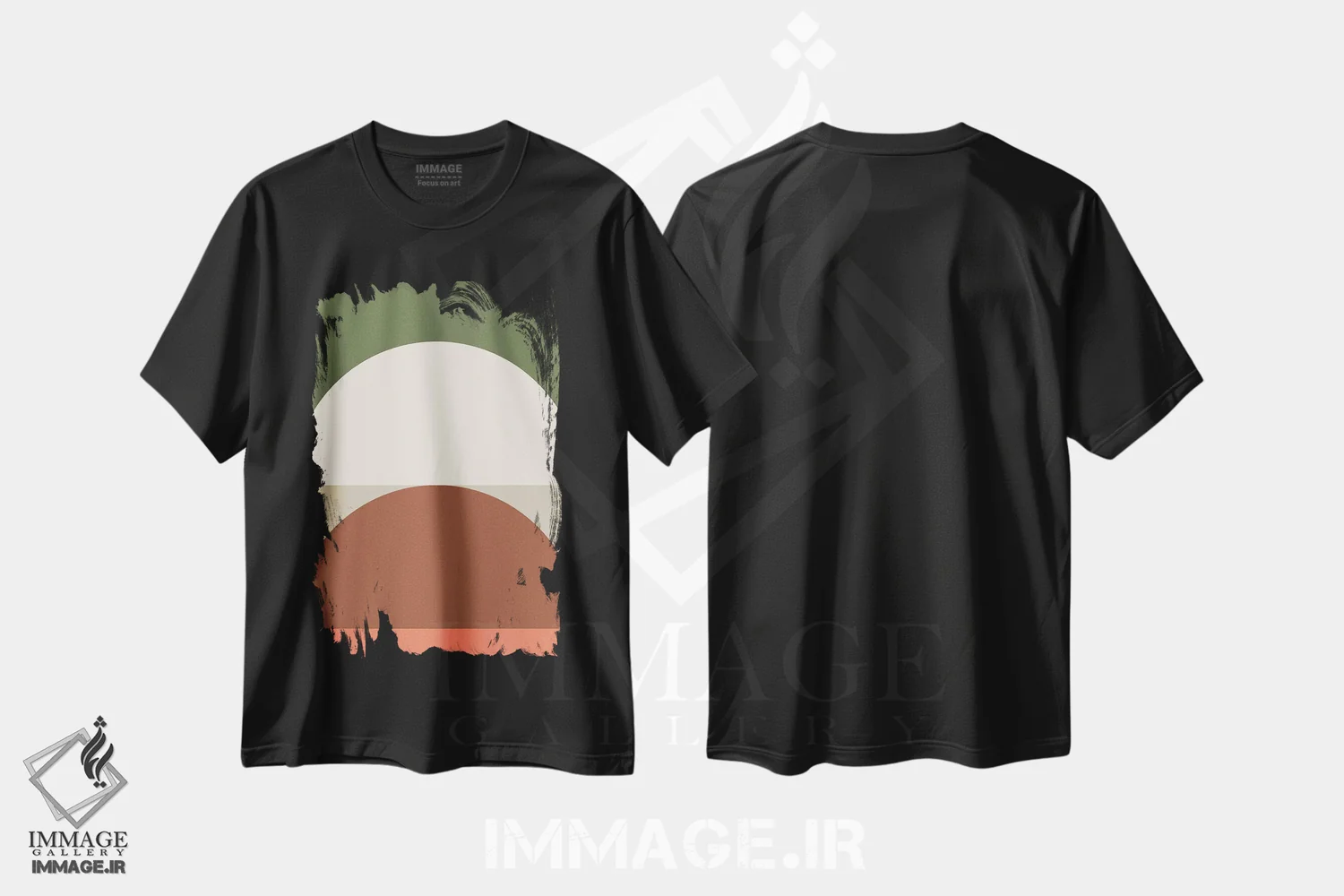 تیشرت مشکی طرح دار ترکیب هندسی انتزاعی IC، آبستره اثر استودیوی هنر قدیم | فروشگاه ایماژ