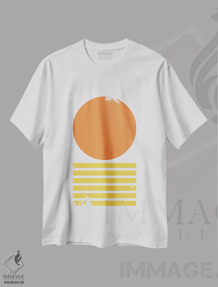تیشرت سفید طرح دار فرم V اثر استودیوی هنر قدیم | فروشگاه ایماژ