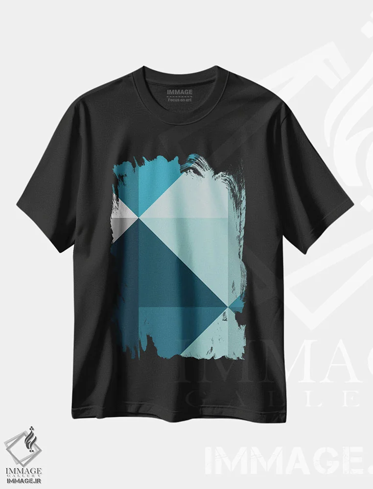 تیشرت مشکی طرح دار هندسی XVIII اثر استودیوی هنر قدیم | فروشگاه ایماژ