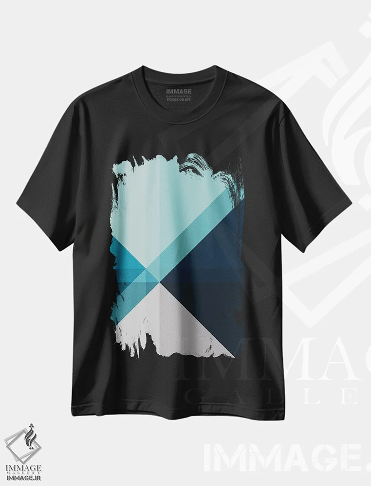 تیشرت مشکی طرح دار هندسی XVIIIV اثر استودیوی هنر قدیم | immage.ir