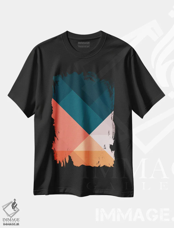 تیشرت مشکی طرح دار هندسی XVIIVIII اثر استودیوی هنر قدیم | فروشگاه ایماژ