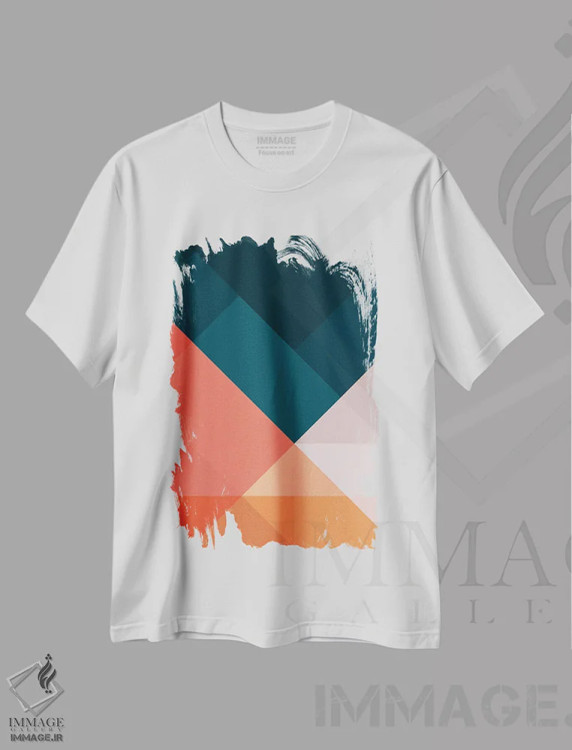 تیشرت سفید طرح دار هندسی XVIIVIII اثر استودیوی هنر قدیم | immage.ir