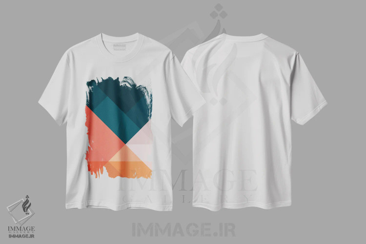 تیشرت سفید طرح دار هندسی XVIIVIII اثر استودیوی هنر قدیم | immage.ir