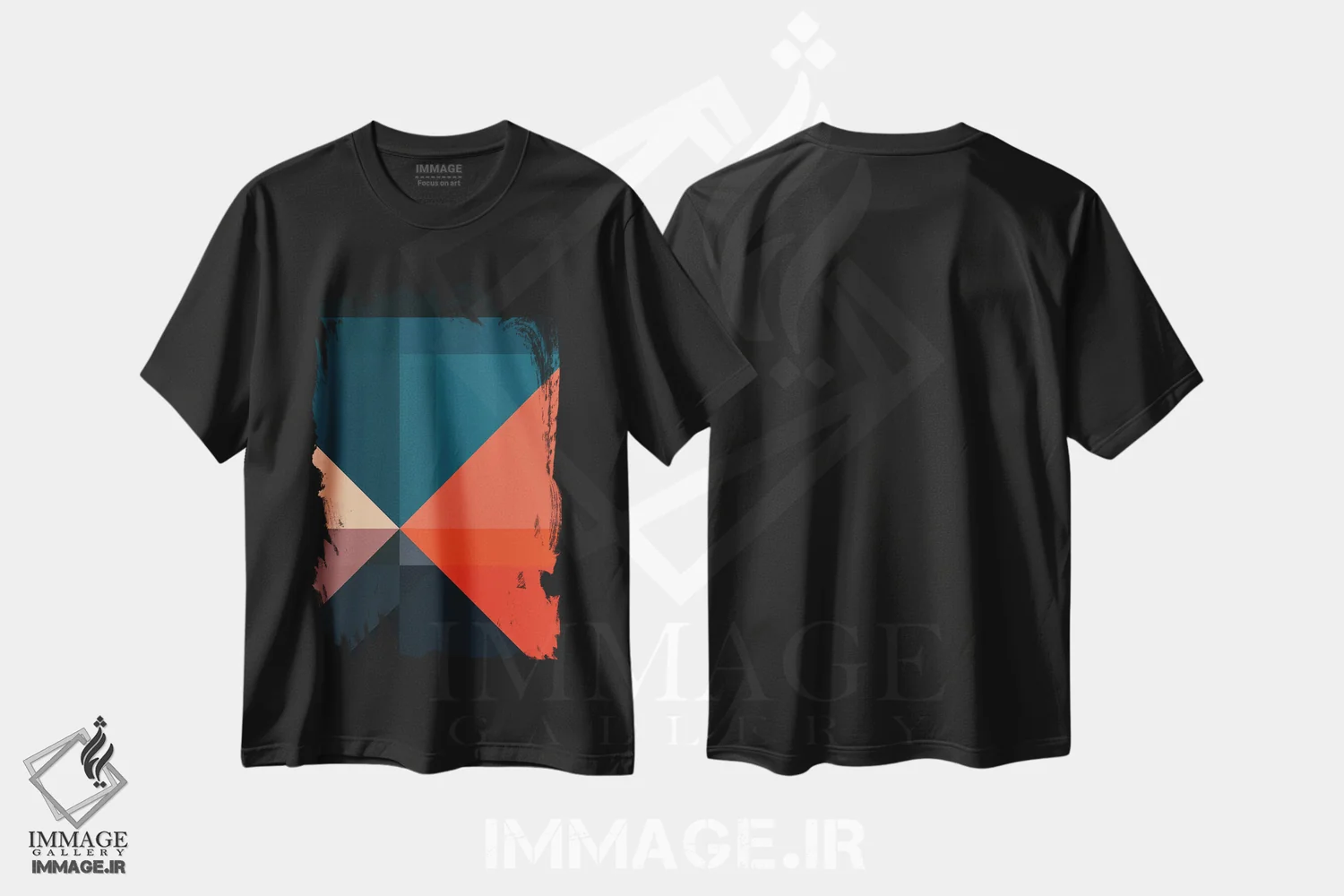 تیشرت مشکی طرح دار هندسی XVIIXIII اثر استودیوی هنر قدیم | فروشگاه ایماژ