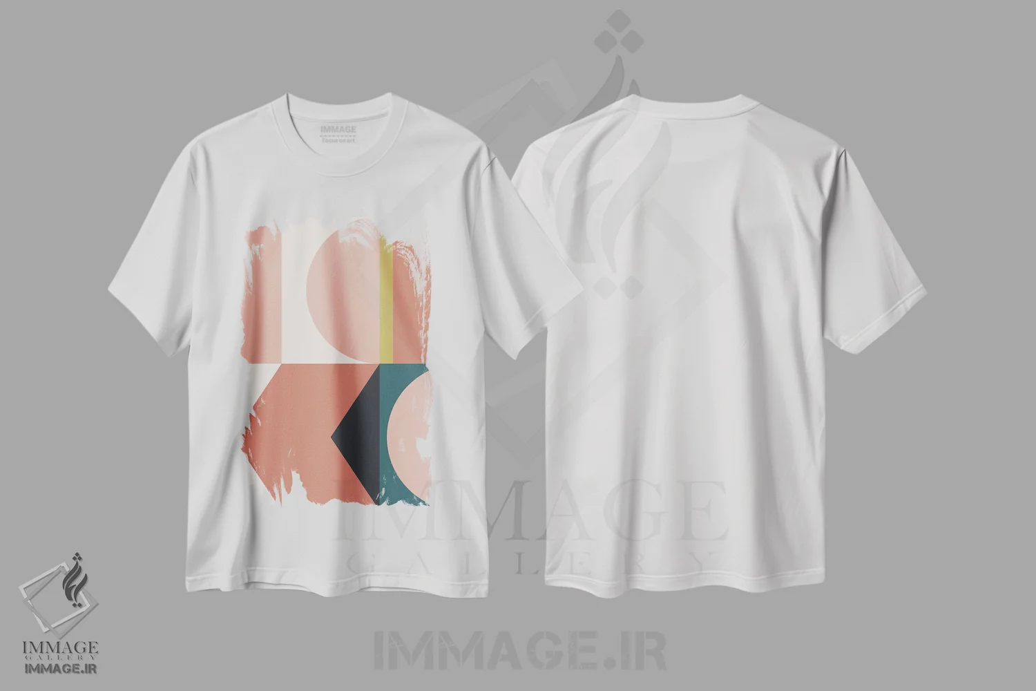 تیشرت سفید طرح دار هندسی ماکسیمالیستی II اثر استودیوی هنر قدیم | immage.ir