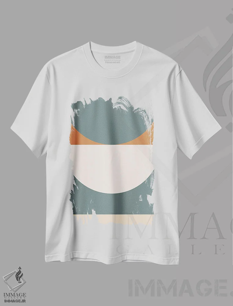 تیشرت سفید طرح دار ترکیب هندسی انتزاعی III، آبستره اثر استودیوی هنر قدیم | immage.ir