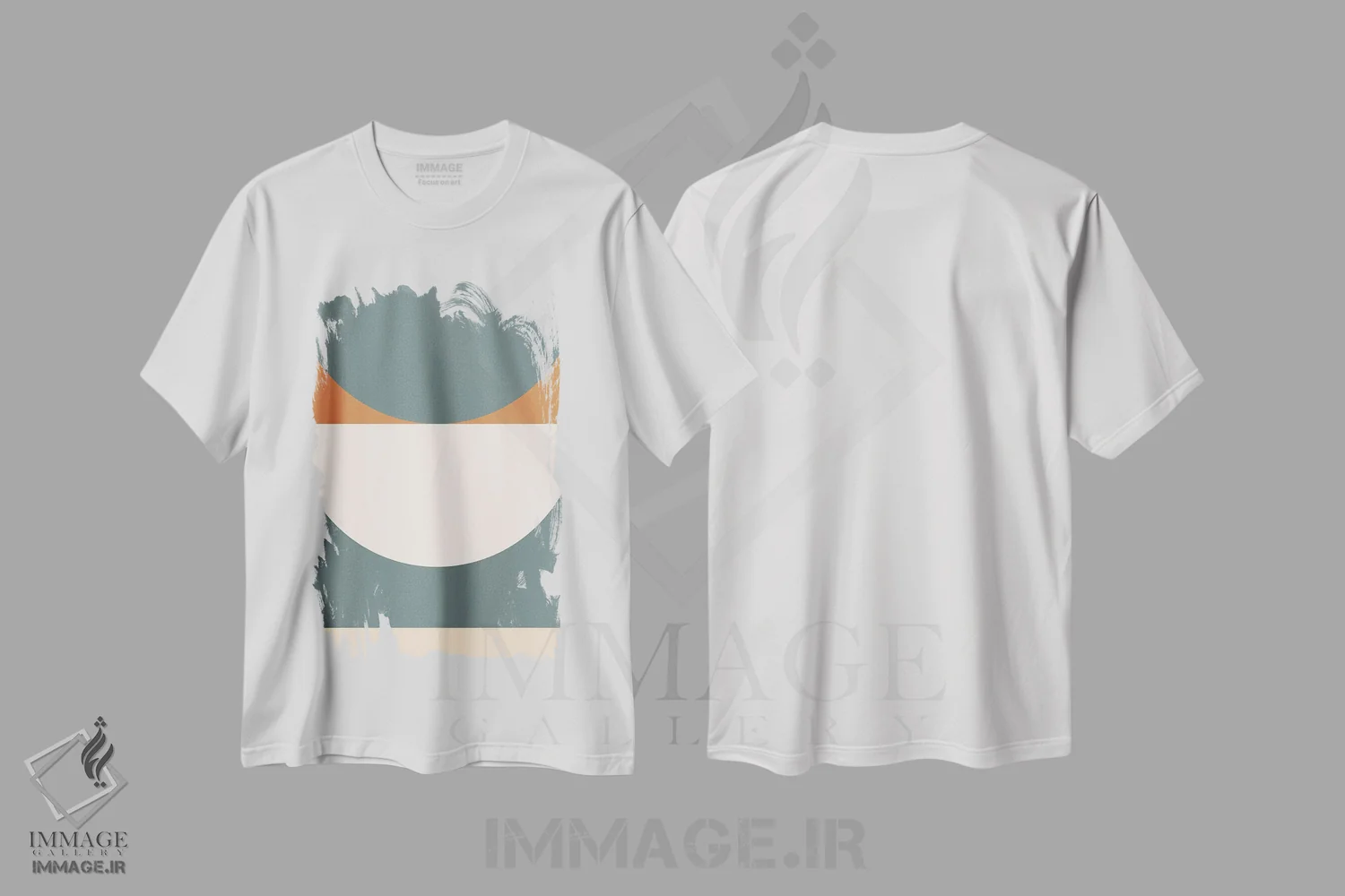 تیشرت سفید طرح دار ترکیب هندسی انتزاعی III، آبستره اثر استودیوی هنر قدیم | immage.ir
