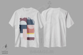 تیشرت سفید طرح دار ترکیب هندسی انتزاعی V اثر استودیوی هنر قدیم | فروشگاه ایماژ