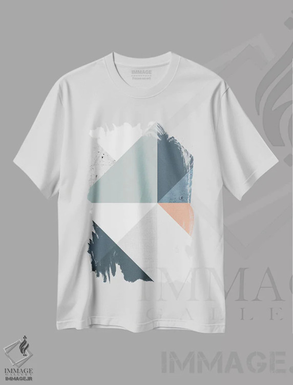 تیشرت سفید طرح دار هندسی مدرن XII اثر استودیوی هنر قدیم | فروشگاه ایماژ