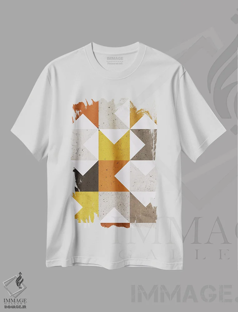 تیشرت سفید طرح دار هندسی مدرن XXI اثر استودیوی هنر قدیم | immage.ir