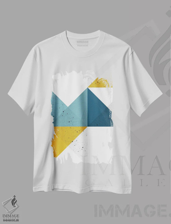 تیشرت سفید طرح دار هندسی مدرن XIX اثر استودیوی هنر قدیم | immage.ir