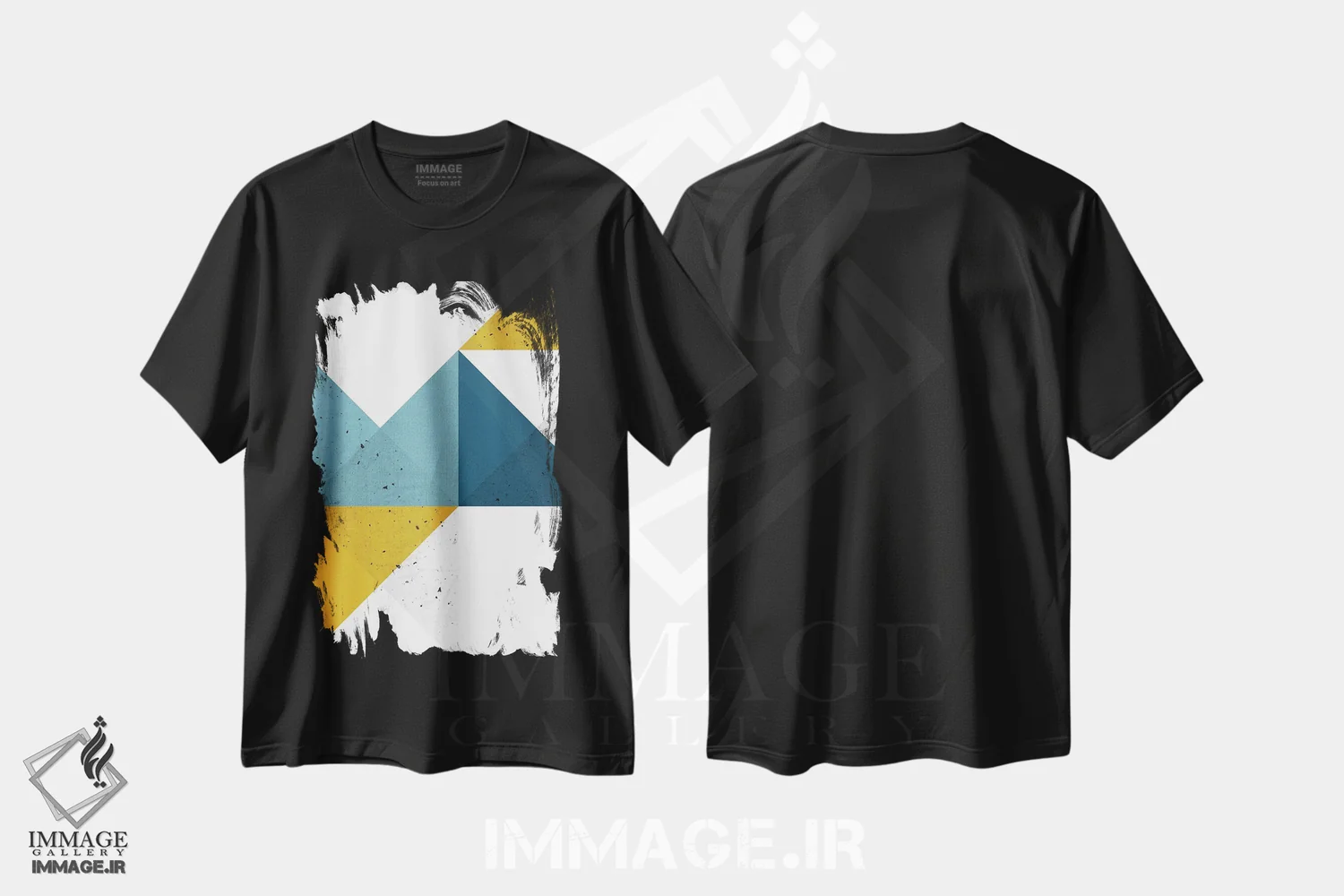 تیشرت مشکی طرح دار هندسی مدرن XIX اثر استودیوی هنر قدیم | فروشگاه ایماژ