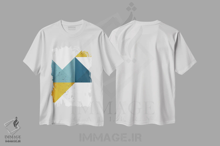 تیشرت سفید طرح دار هندسی مدرن XIX اثر استودیوی هنر قدیم | immage.ir