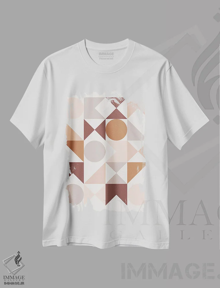 تیشرت سفید طرح دار هندسی مدرن XXV اثر استودیوی هنر قدیم | فروشگاه ایماژ