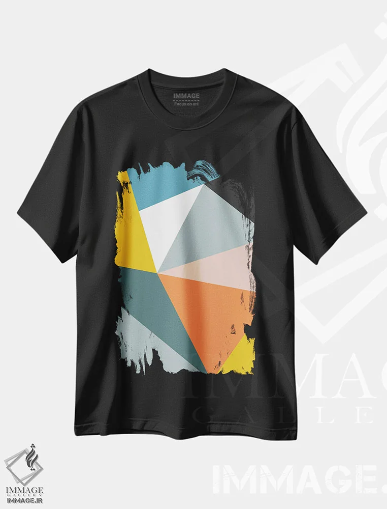 تیشرت مشکی طرح دار هندسی مدرن XXXIII اثر استودیوی هنر قدیم | فروشگاه ایماژ