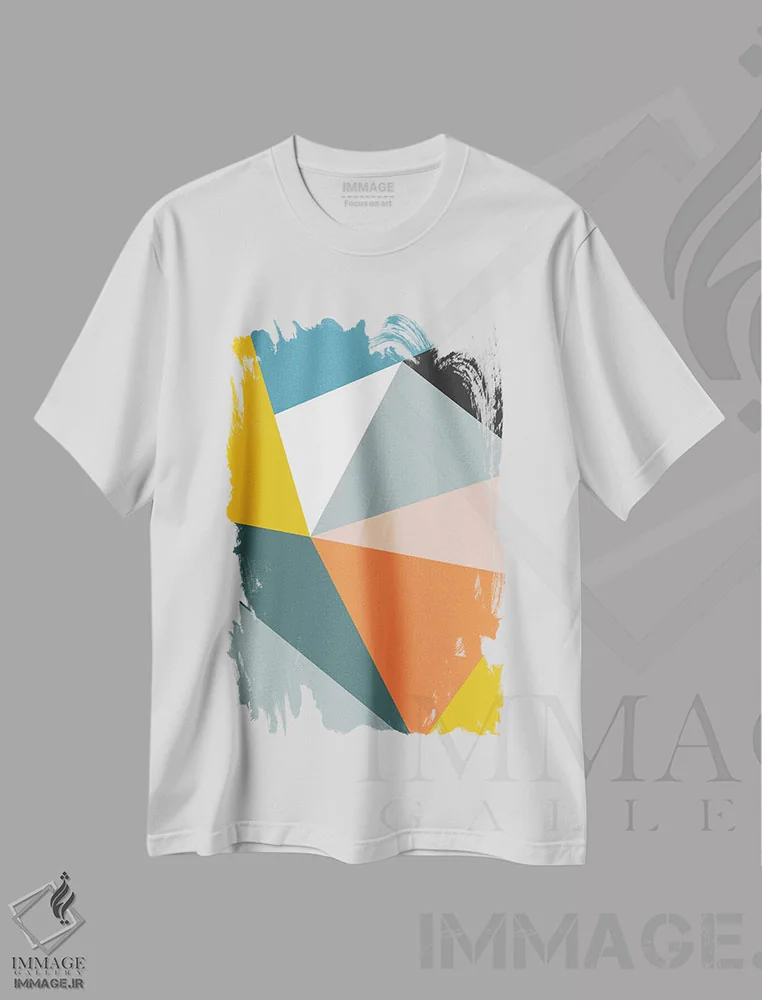 تیشرت سفید طرح دار هندسی مدرن XXXIII اثر استودیوی هنر قدیم | immage.ir