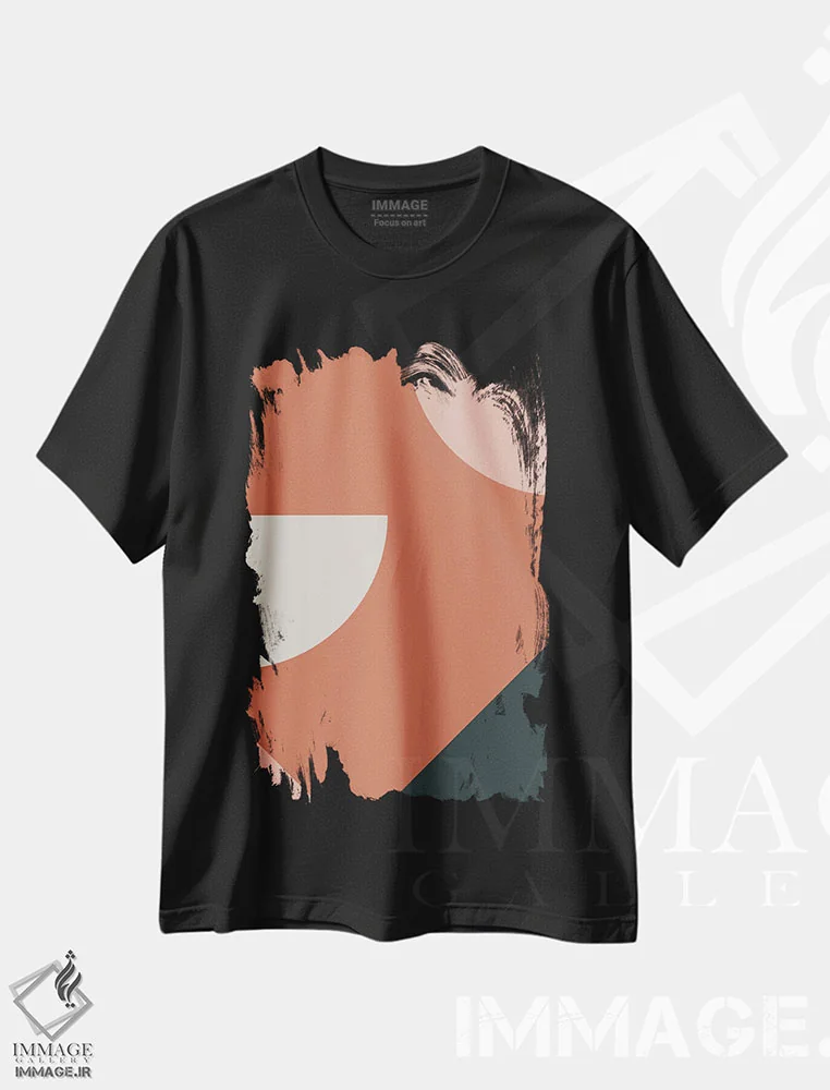 تیشرت مشکی طرح دار مدار شماره ۳ اثر استودیوی هنر قدیم | فروشگاه ایماژ