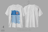 تیشرت سفید طرح دار دریایی شماره ۳، آبستره اثر استودیوی هنر قدیم | فروشگاه ایماژ