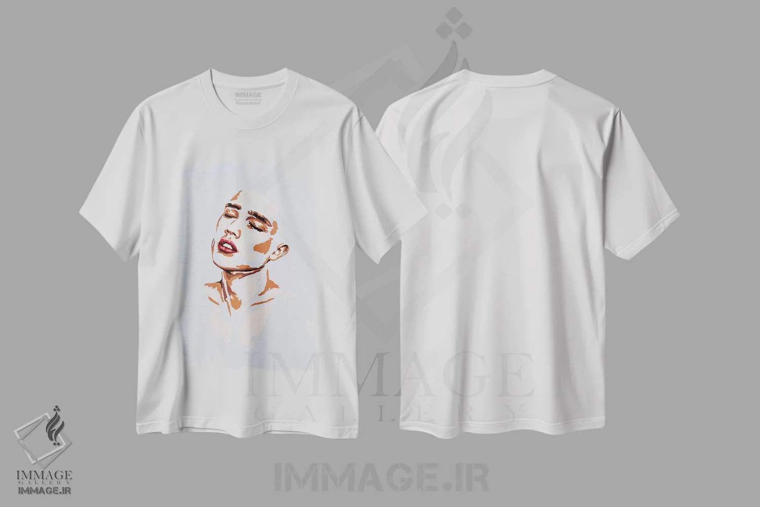تیشرت سفید طرح دار آبی، هنر فاخر معاصر اثر الکساندر بالبیشف | immage.ir