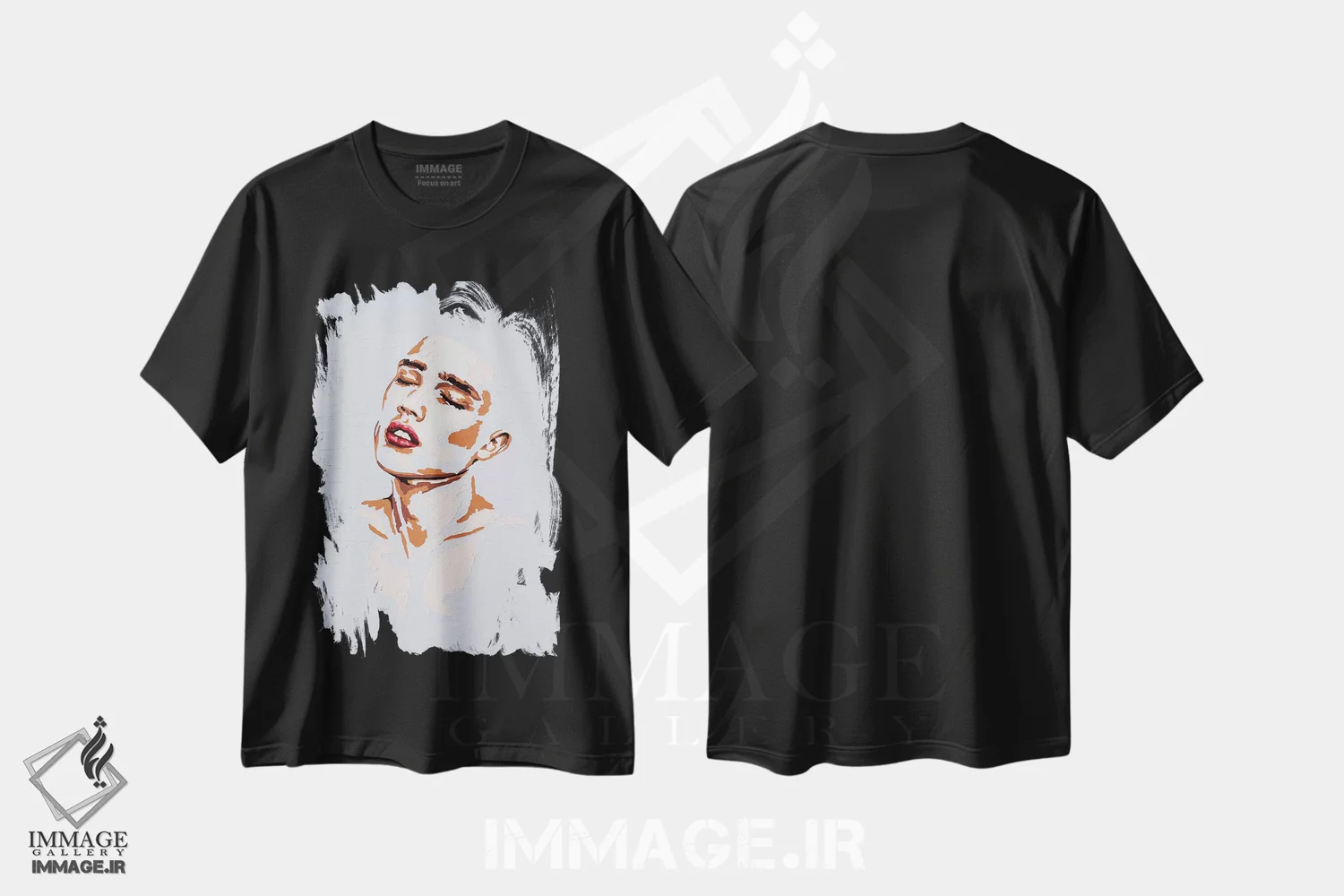 تیشرت مشکی طرح دار آبی، هنر فاخر معاصر اثر الکساندر بالبیشف | فروشگاه ایماژ