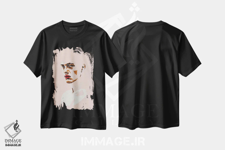 تیشرت مشکی طرح دار پسر صورتی شماره ۱، هنر فاخر معاصر اثر الکساندر بالبیشف | immage.ir