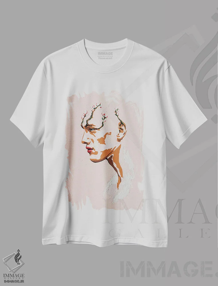تیشرت سفید طرح دار پسر صورتی شماره ۳، هنر فاخر معاصر اثر الکساندر بالبیشف | فروشگاه ایماژ