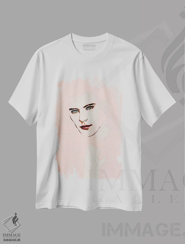 تیشرت سفید طرح دار پسر صورتی شماره ۵، هنر فاخر معاصر اثر الکساندر بالبیشف | فروشگاه ایماژ