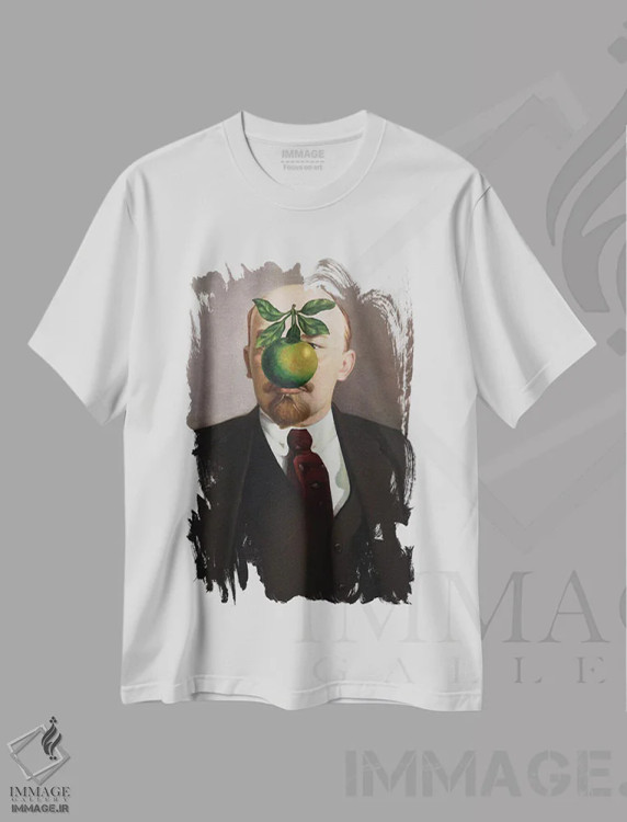 تیشرت سفید طرح دار پسر انسان، هنر فاخر معاصر اثر الکساندر بالبیشف | فروشگاه ایماژ