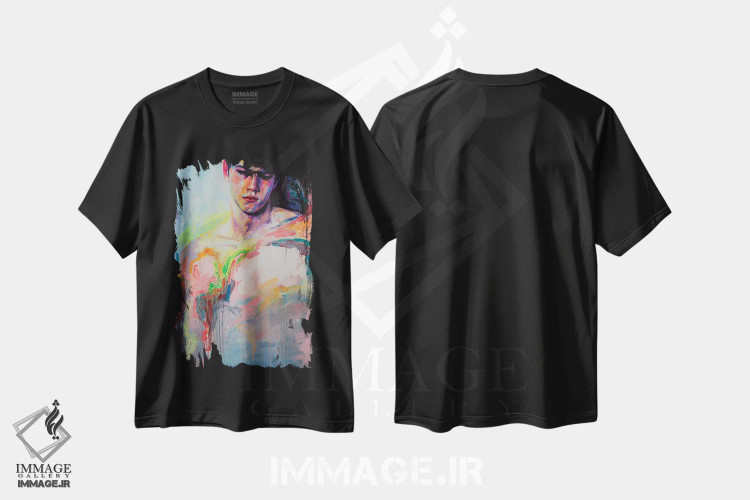 تیشرت مشکی طرح دار پسر غمگین شماره ۱، هنر فاخر معاصر اثر الکساندر بالبیشف | immage.ir
