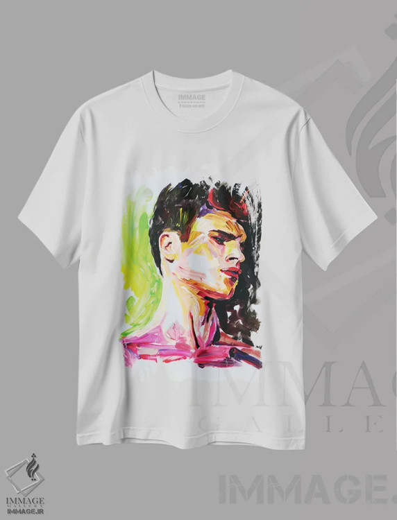 تیشرت سفید طرح دار تفکر، هنر فاخر معاصر اثر الکساندر بالبیشف | immage.ir