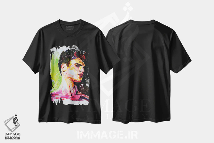 تیشرت مشکی طرح دار تفکر، هنر فاخر معاصر اثر الکساندر بالبیشف | فروشگاه ایماژ