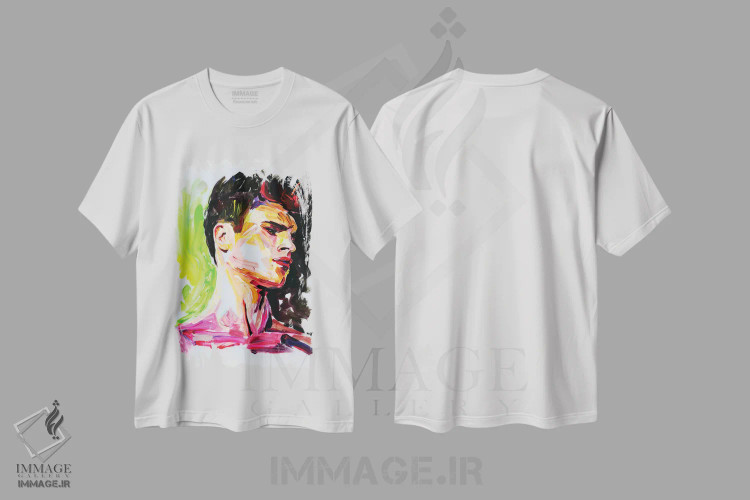 تیشرت سفید طرح دار تفکر، هنر فاخر معاصر اثر الکساندر بالبیشف | immage.ir