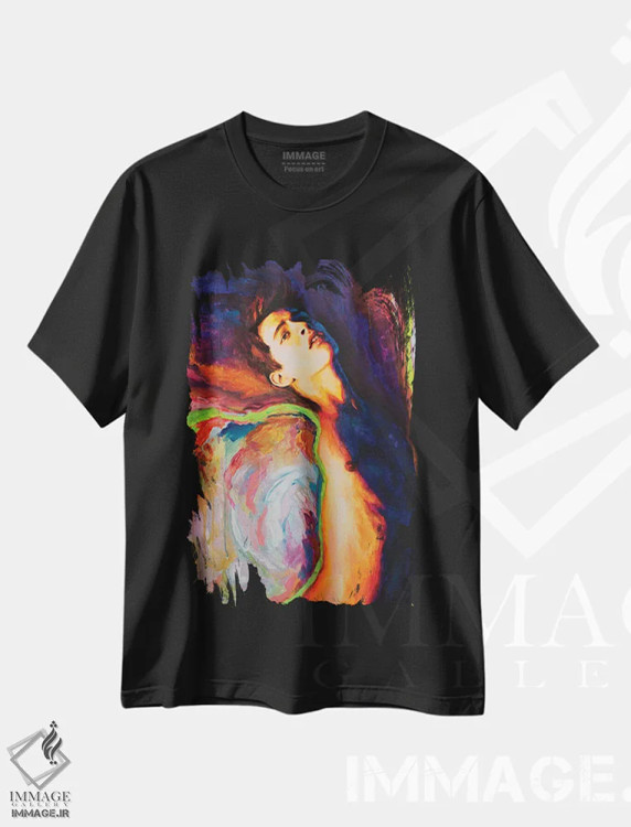 تیشرت مشکی طرح دار پسر چرخان، هنر فاخر معاصر اثر الکساندر بالبیشف | immage.ir