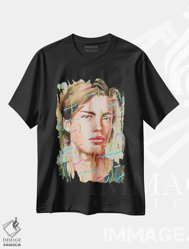 تیشرت مشکی طرح دار توان، هنر فاخر معاصر اثر الکساندر بالبیشف | فروشگاه ایماژ