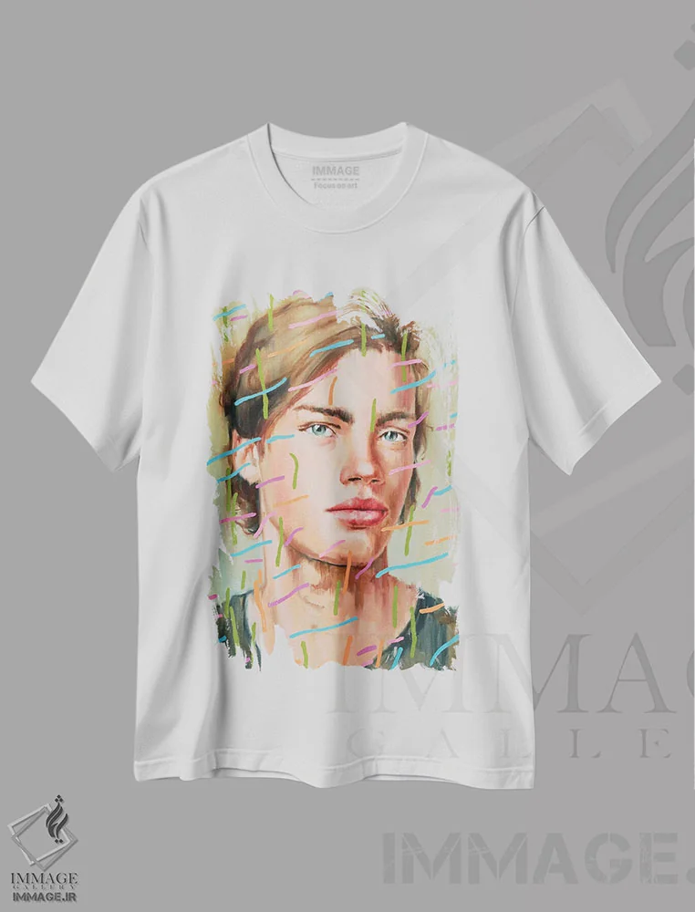 تیشرت سفید طرح دار توان، هنر فاخر معاصر اثر الکساندر بالبیشف | immage.ir