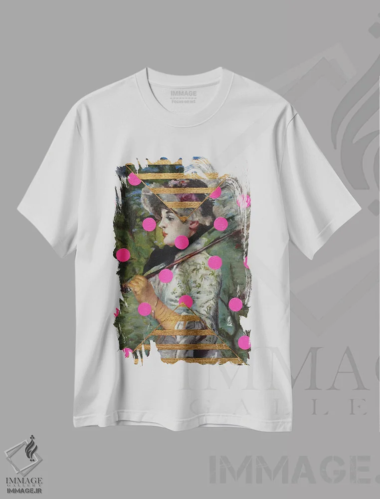 تیشرت سفید طرح دار بهار، هنر فاخر معاصر اثر الکساندر بالبیشف | immage.ir