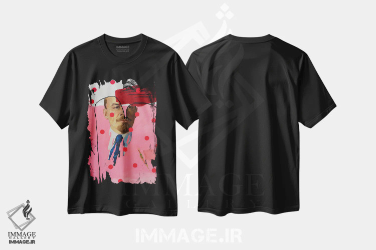 تیشرت مشکی طرح دار شما کی هستید، آقای لنین؟، هنر فاخر معاصر اثر الکساندر بالبیشف | فروشگاه ایماژ