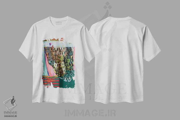 تیشرت سفید طرح دار پشت خال ها، تزئینی اثر الکساندر بالبیشف | فروشگاه ایماژ