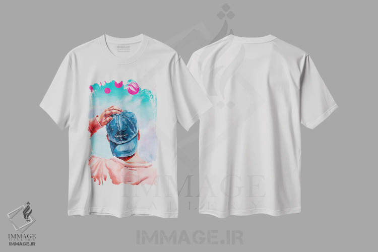 تیشرت سفید طرح دار دایره ها در آسمان، باربیکور اثر الکساندر بالبیشف | فروشگاه ایماژ