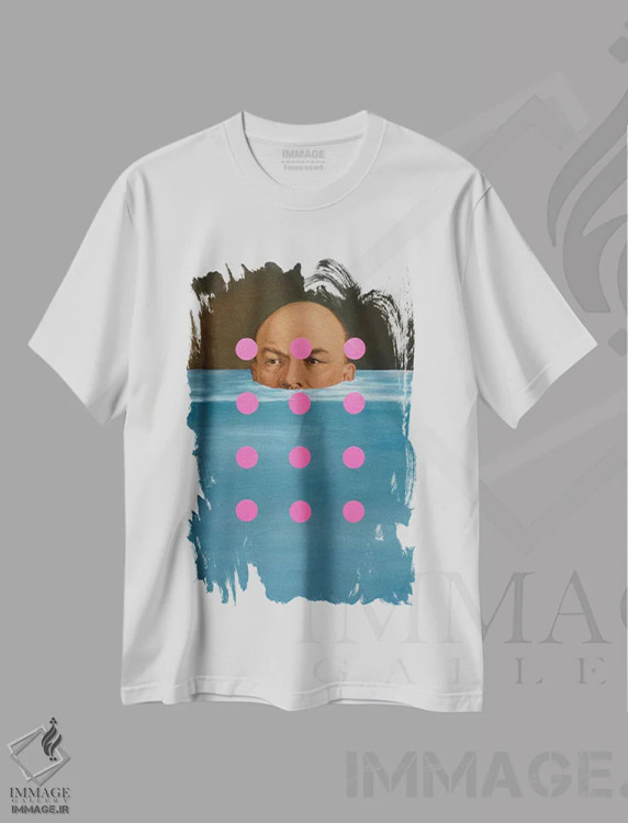 تیشرت سفید طرح دار لنین غرق شده، هنر فاخر معاصر اثر الکساندر بالبیشف | immage.ir