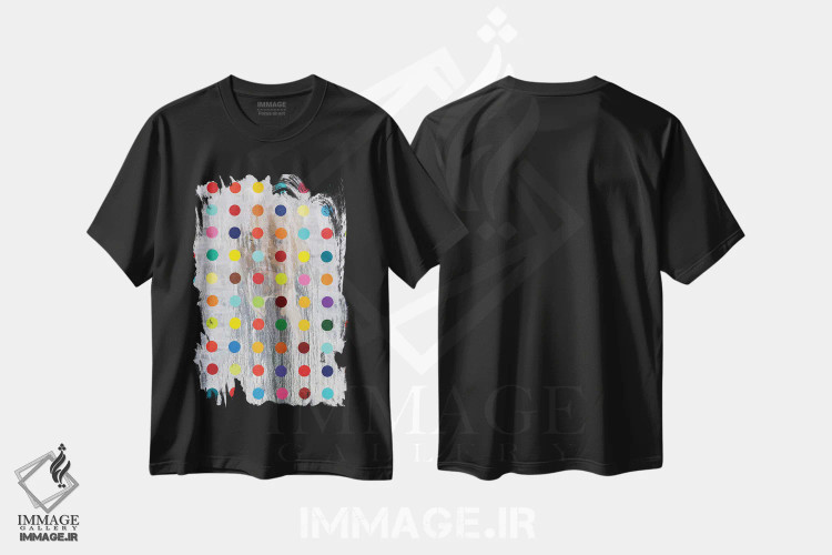 تیشرت مشکی طرح دار شبح سفید لنین، هنر فاخر معاصر اثر الکساندر بالبیشف | immage.ir