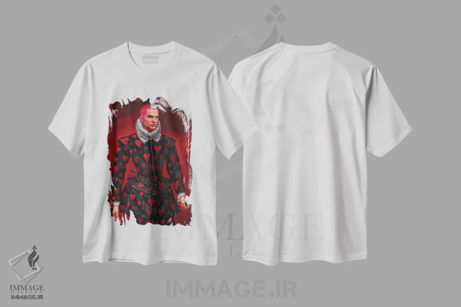 تیشرت سفید طرح دار سرباز دل، هنر فاخر معاصر اثر الکساندر بالبیشف | فروشگاه ایماژ