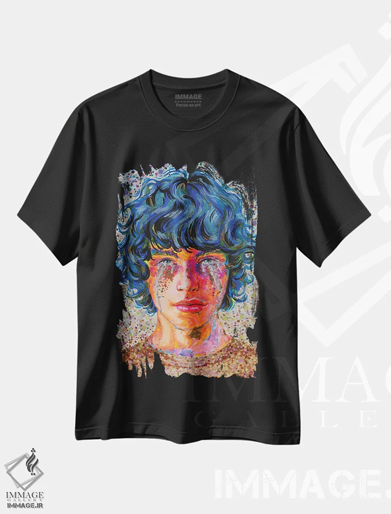 تیشرت مشکی طرح دار اشک ها، هنر فاخر معاصر اثر الکساندر بالبیشف | immage.ir
