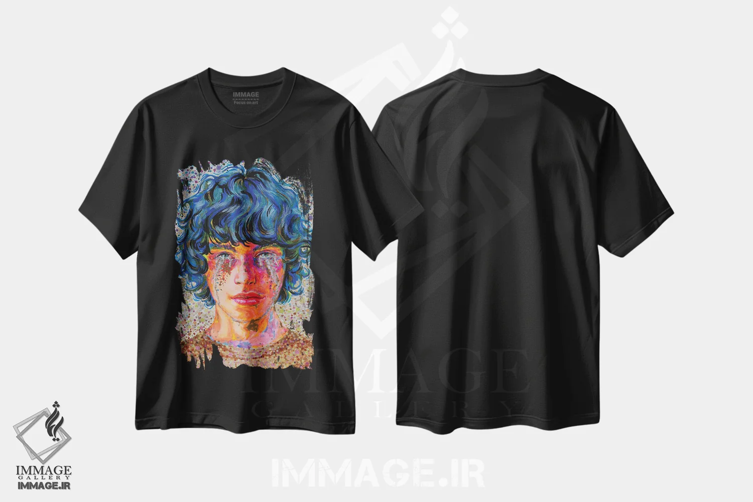 تیشرت مشکی طرح دار اشک ها، هنر فاخر معاصر اثر الکساندر بالبیشف | immage.ir