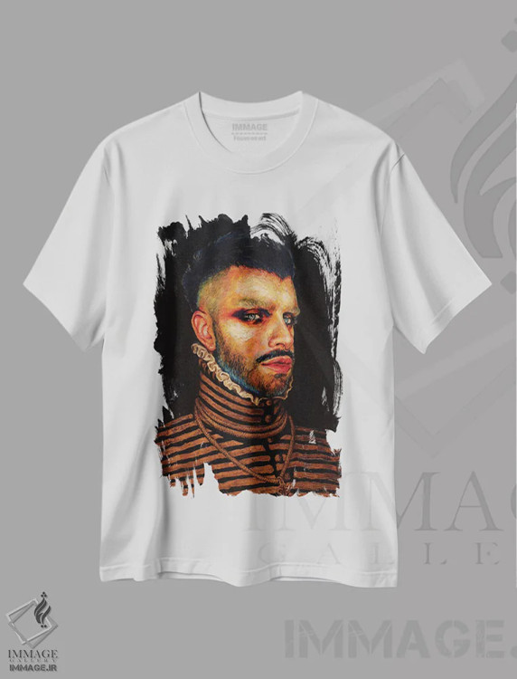 تیشرت سفید طرح دار جوانی با حلقه بینی، مدیوم اثر الکساندر بالبیشف | فروشگاه ایماژ