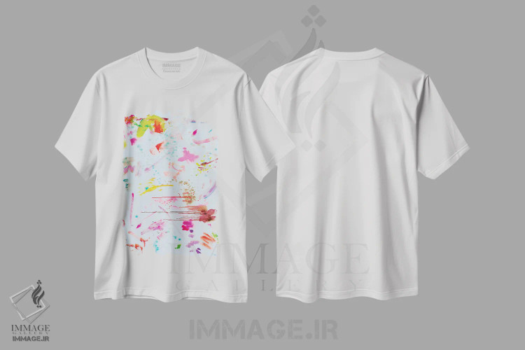 تیشرت سفید طرح دار ترکیب انتزاعی چهارم اثر الکساندر بالبیشف | immage.ir